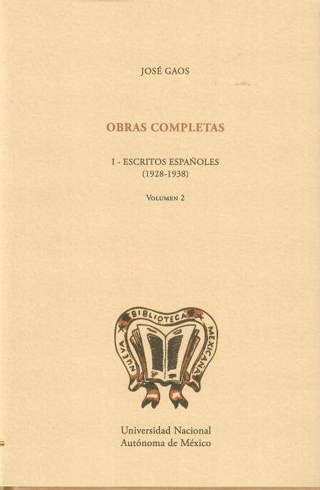 Obras completas Escritos españoles (1928-1938) V. II